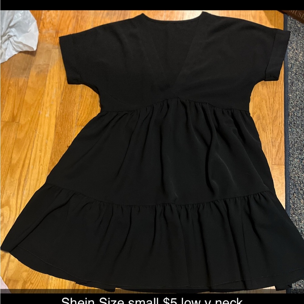 SHEIN Black Tiered Casual Sundress